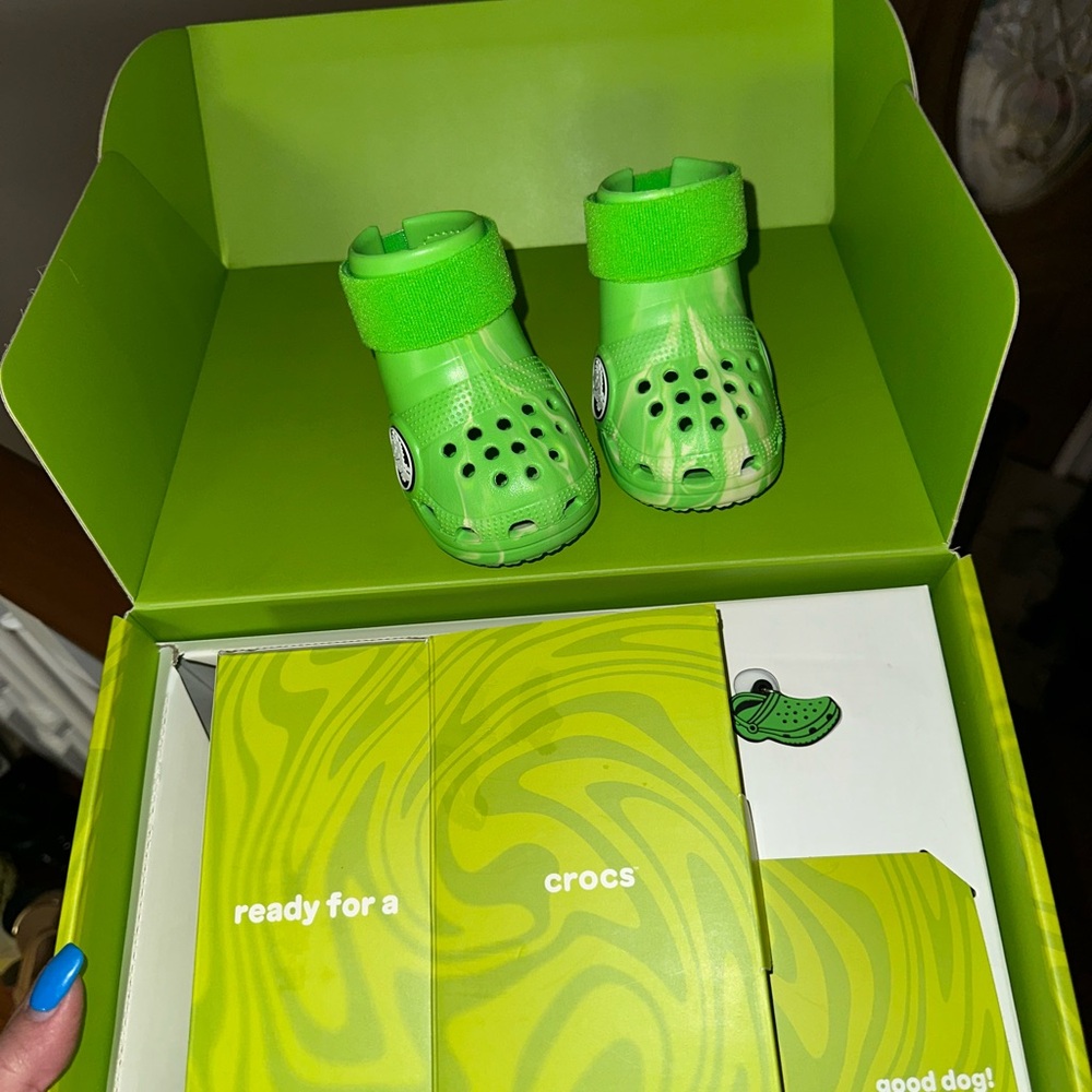 CROCS Bright Green Dog Shoes